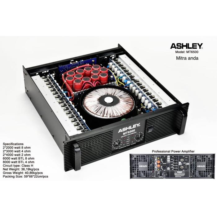 Termurah Power Amplifier Profesional Ashley Mt 6500 Terlariss 