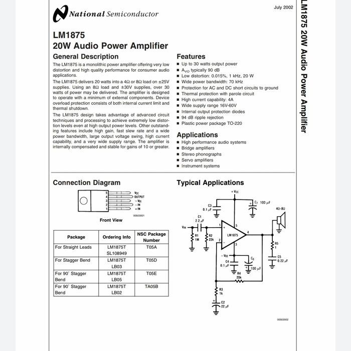 MODUL KIT POWER GAINCLONE LM 1875/TDA 2050 STEREO HIFI DIY ,TANPA IC