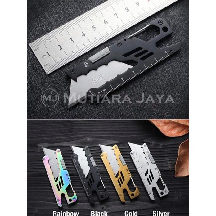egk6- Plato Carabiner Multifungsi Gantungan Kunci Pisau Aluminium Stainless