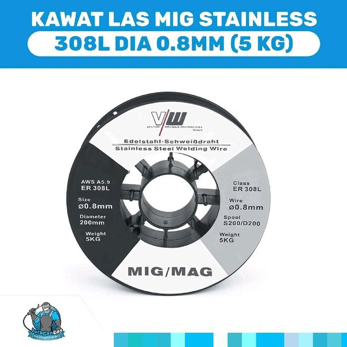 kawat las MIG Stainless wire 308L diameter 0.8mm berat 5 kg