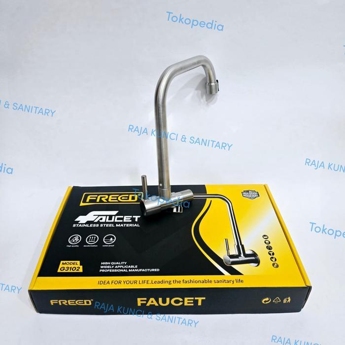 FREED - Kran / Keran Angsa Wastafel Pipa Stainless 1/2" Inch G3102 / Kran Angsa Pipa Tembaga SUS 304