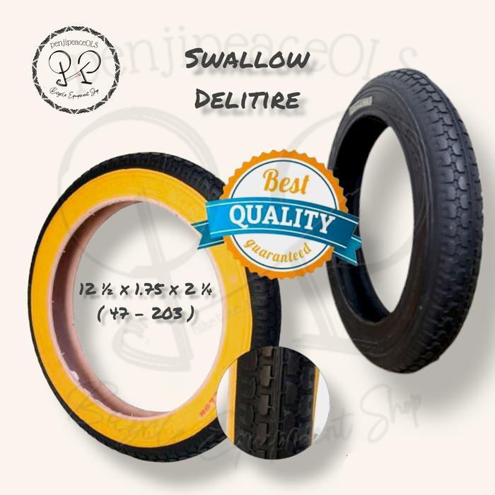 Ban Luar Swallow 12 1/2 X 1.75 X 2 1/4 Ban Sepeda 12X1.75 Ban 12 Inch Terbaru 