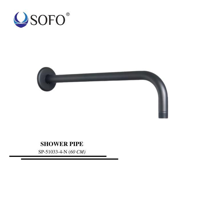 SOLVEX Pipa Wall Shower Hitam Tiang Shower Gagang Shower