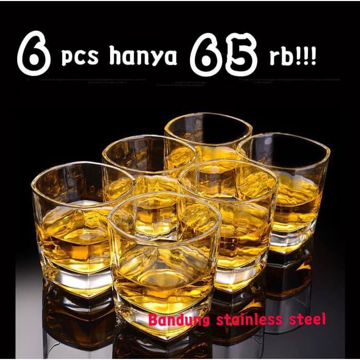 6pcs Gelas Whiskey Gelas rock Beer Glass kaca cangkir vodka Alkohol