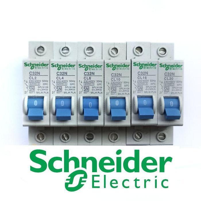MCB SCHNEIDER PLN BIRU 1PHASE 2A 4A 6A 10A 16A 20A 25A 35A Ori