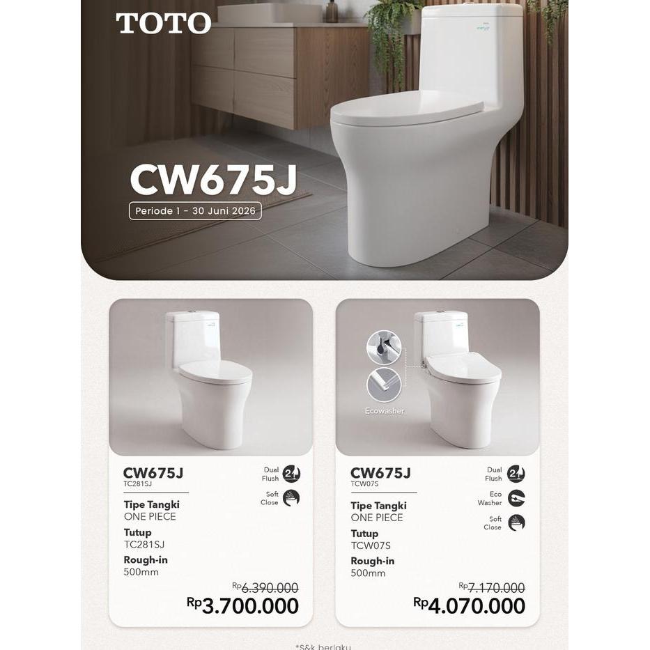 Kloset Duduk TOTO CW675J One Piece Toilet