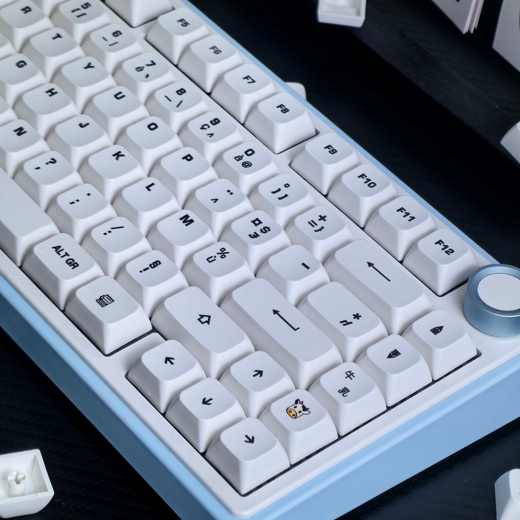 AZERTY French Keycaps White Mac Simple XDA Pbt Thermal Sublimation Customized Mechanical Keyboard Mx