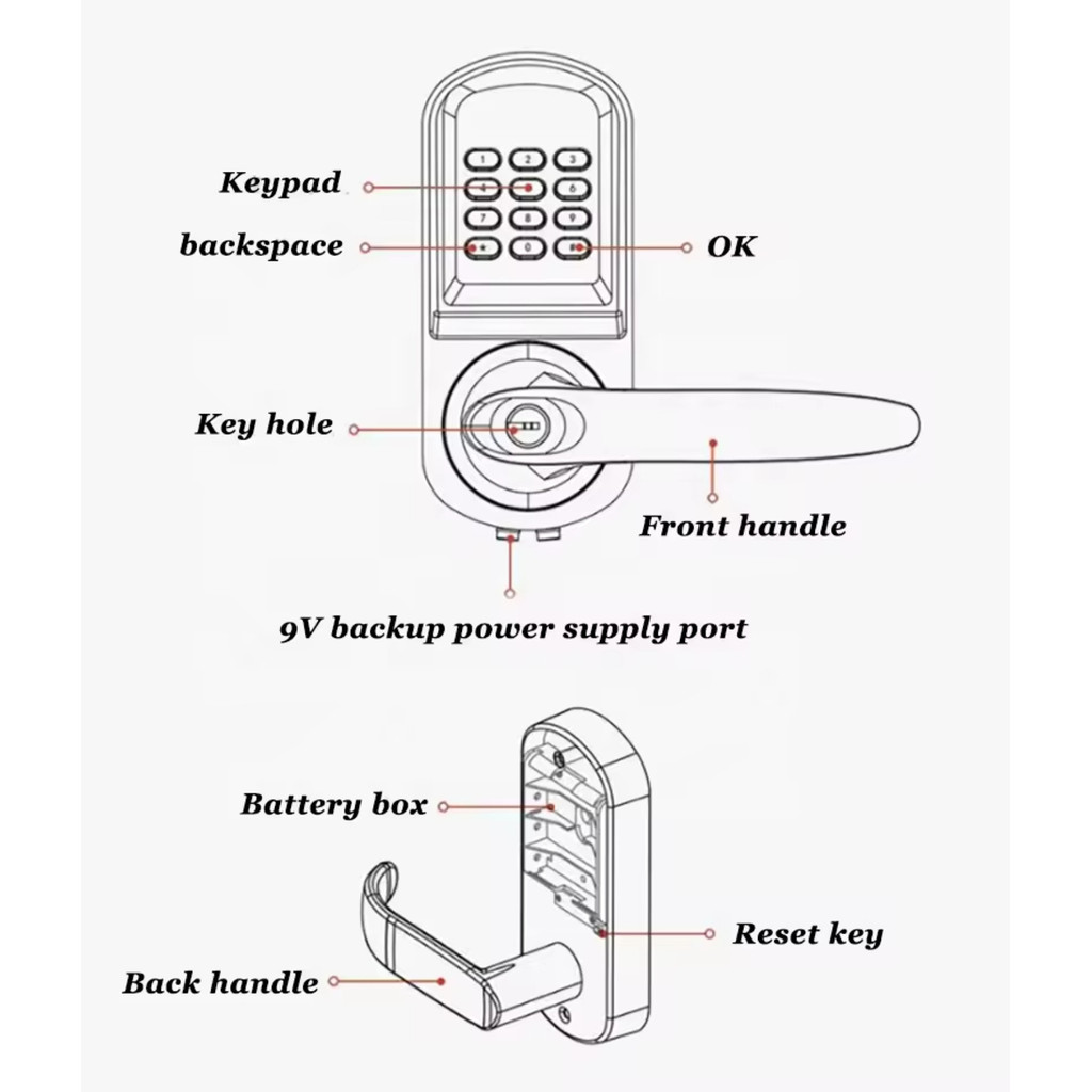Door Accessories Smart DoorSmart Lock Door Hardware Smart Door Lock Fingerprint Password Electronic