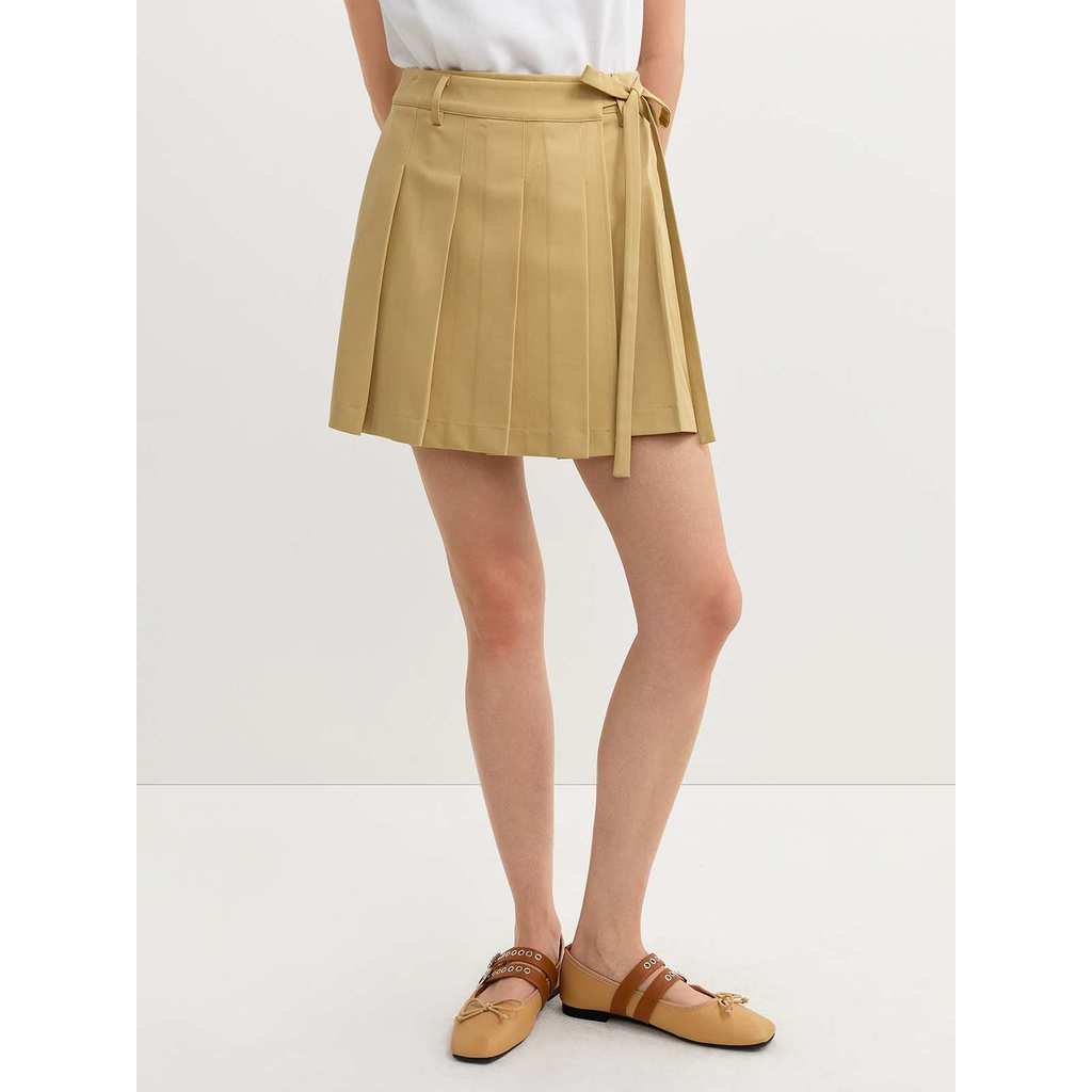 Pomelo. Pleated Skirt - Beige