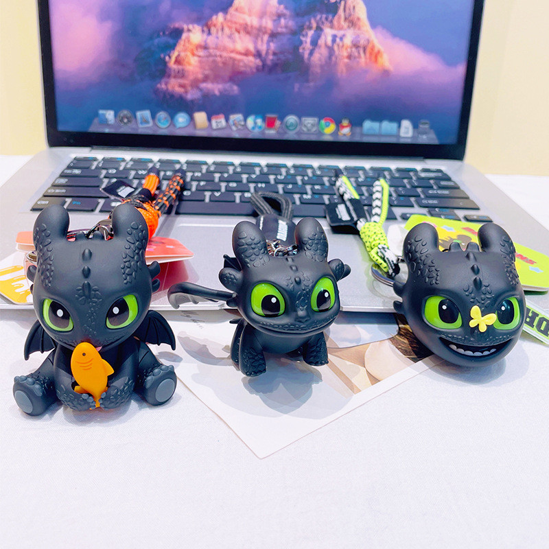 Potdemiel Cartoon Toothless How To Train Your Dragon Keychain Light Up Effect Backpack Pendant