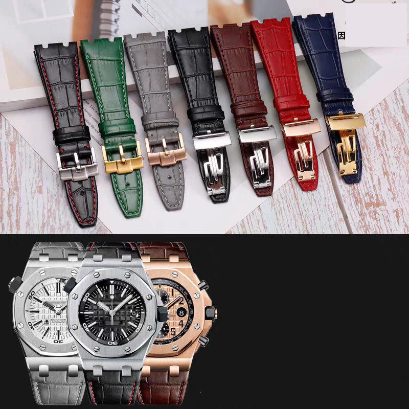 Genuine Leather Watch Strap For Audemars Piguet Royal Oak Offshore AP 15400/15500/26331 Replacement