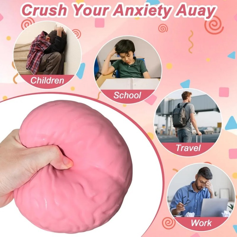 Giant Brain Squishy Toys Halloween Prank Gag Gifts TPR Stress Relief Fidget Toys for Adults Kids