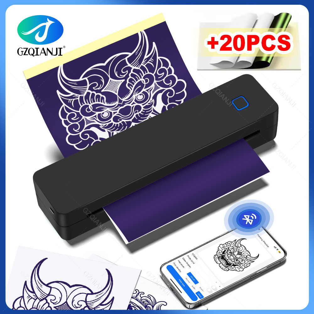 A4 Thermal Printer Wireless Bluetooth Professional A4 Paper PDF Printer Tattoo Stencil Transfer