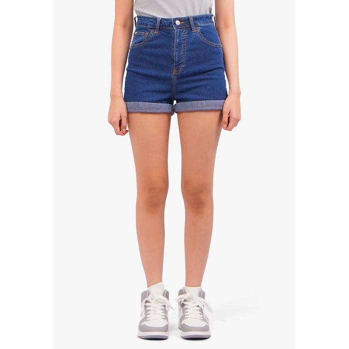 COLORBOX Roll Up Denim Shorts I-SPDBSC524O003 Med Blue - MED BLUE, S