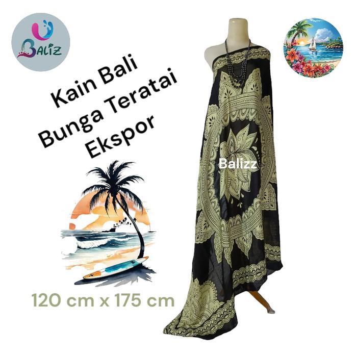 Kain Bali pantai motif Teratai Export - sarung wanita - sarung bali - kain pantai - kain untuk wisat