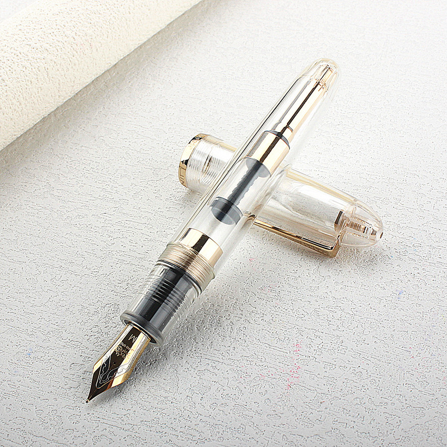 Luxury JinHao 9019 Dadao Fountain Pen Acrylic Transparent Spin Pen 40MM Nib Stationery Office School