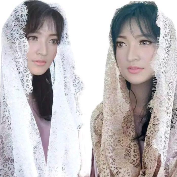 KERUDUNG BRUKAT/ KERUDUNG PENGANTIN/ KERUDUNG PENGAJIAN/ KERUDUNG SIRAMAN/ PASMINA INSTAN RENDA/