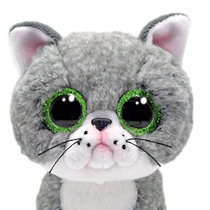 Ty Beanie Boos Boneka Hewan Cat Reguler Ty95327 - Abu-Abu Original