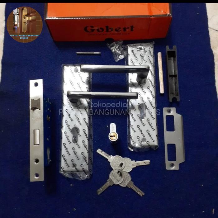 Kunci Pintu Handle Medium Gobert Sn/Cp Lengkap 1 Set