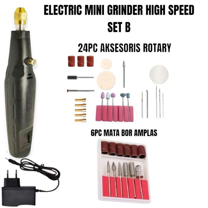 MESIN MINI GRINDER GRAFIR BOR GERINDA POLES UKIR SET LISTRIK (TERBAIK) (TERBARU) (TERMURAH)