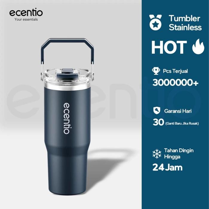 

oW.galiban - Ecentio Tumbler Stainless 900ml - Botol Minum Panas Dingin Premium Aesthetic