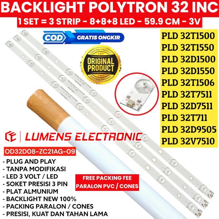 BACKLIGHT TV POLYTRON PLD 32T1500 32T1550 32T7511 BL 32 INC 8K 32 LED