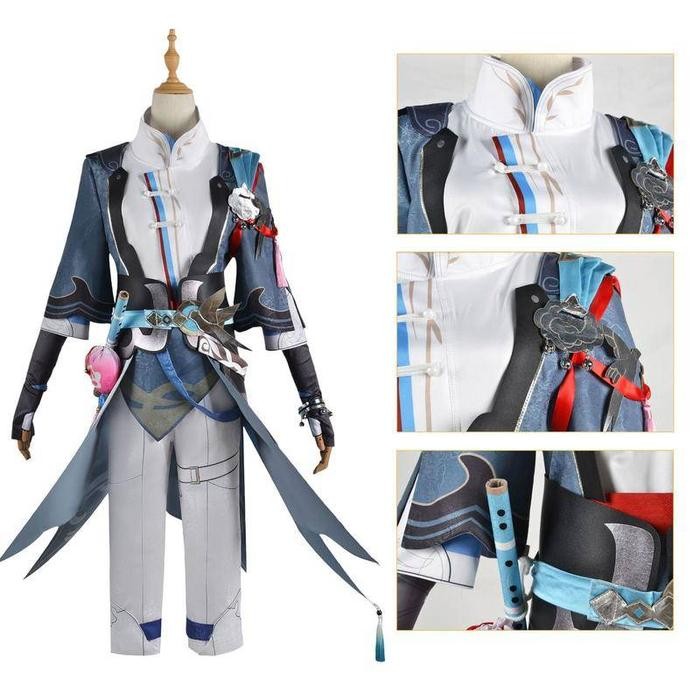 Wetrose Honkai Star Rail Yanqing Yan Qing Cosplay Costume Set Pria Kostum