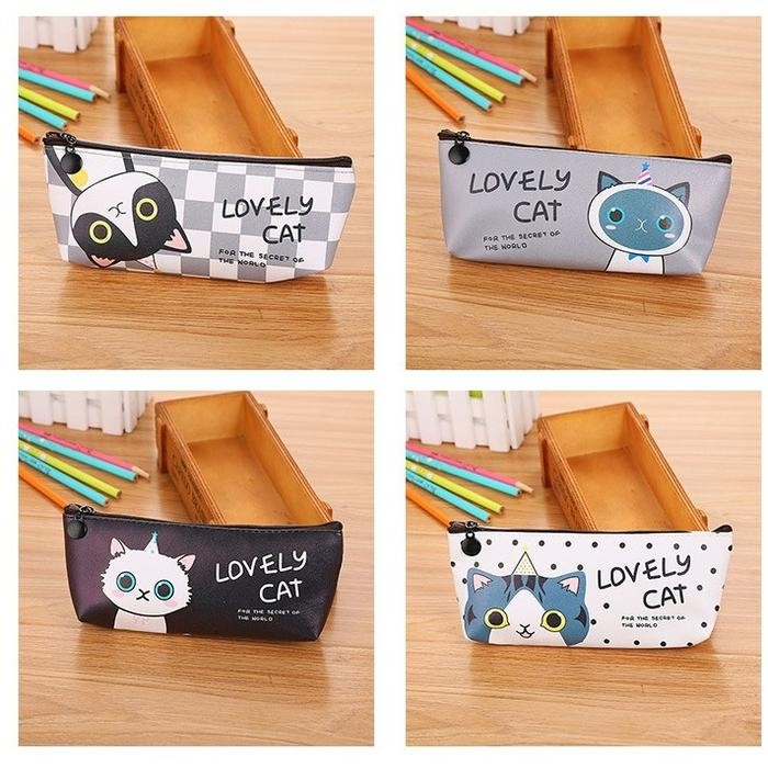 

Pouch Tempat Kotak Pensil Pena Sekolah Motif Kucing GS-ST0041