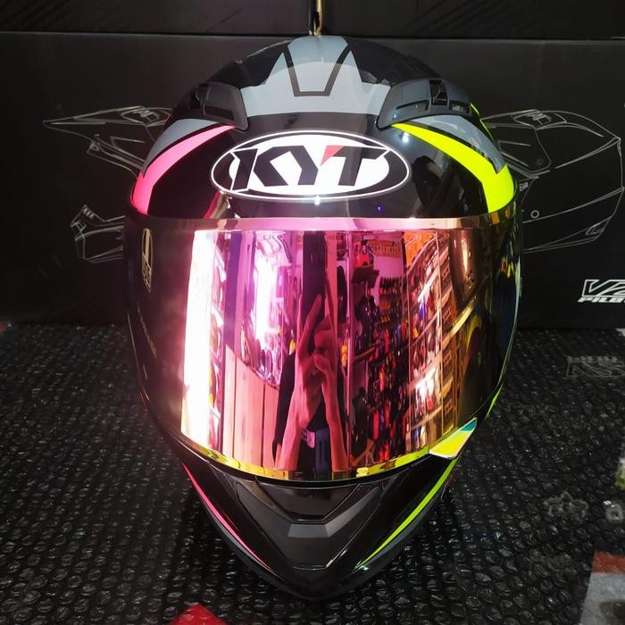 Visor Iridium Kyt Falcon Vendetta Ink Duk Flat Visor Iridium Noris