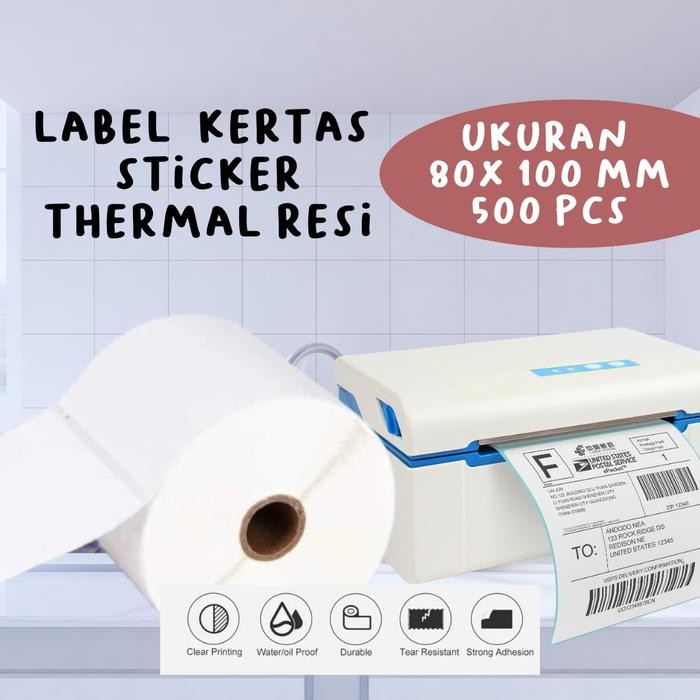 

Kertas Label Barcode 80x100mm - Stiker Label Thermal 80mm - 500 PCS