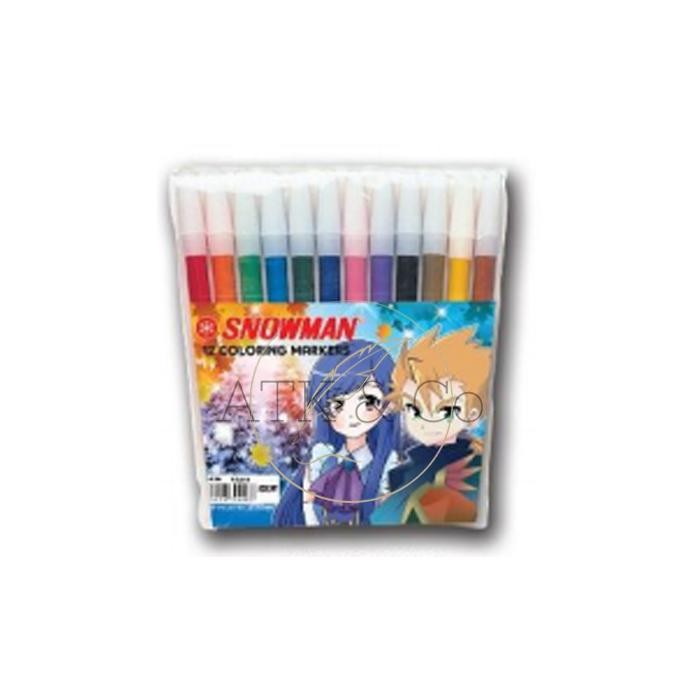 

Spidol Kecil Snowman PW-12A Color Marker 1 Set Isi 12 Warna