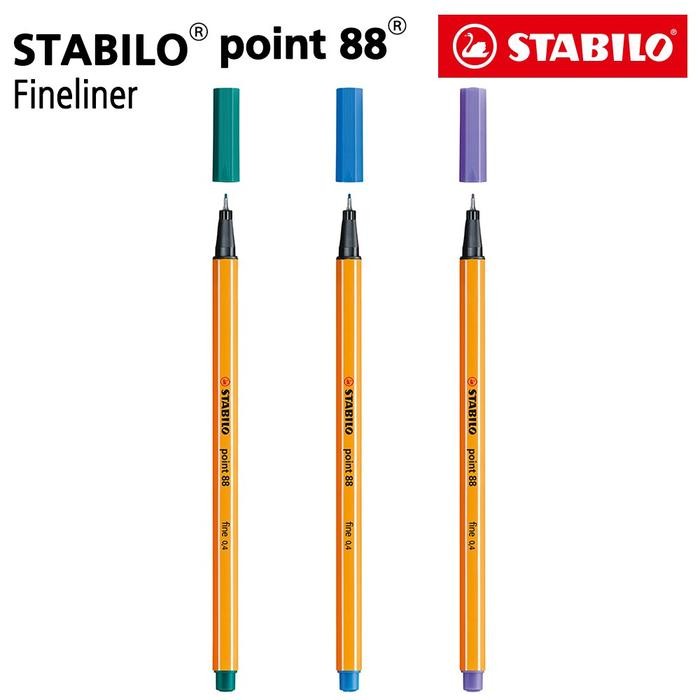 

STABILO Set 3 - Point 88 - Turquoise Light Lilac / Fineliner / Pen Ungu Biru Pulpen