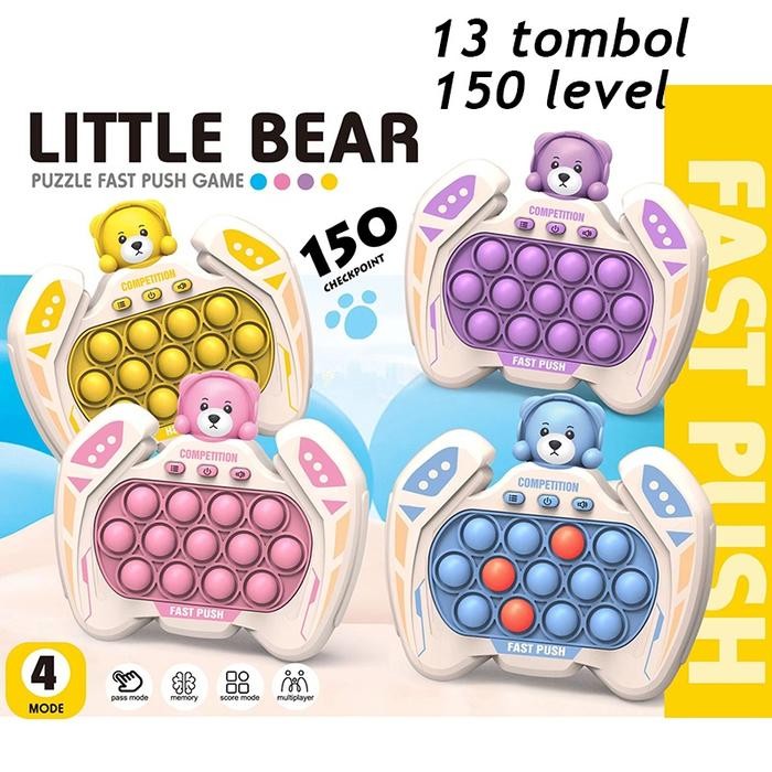 Konsol Game Dorong Cepat Mesin Game Pop It Mainan Edukasi Latihan Fokus Anak-anak Mesin Game Puzzle