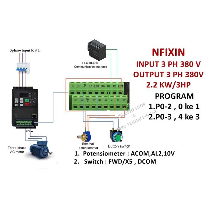 NFLIXIN Variable Frequency Drive Vector Inverter 3 Phase VFD 2.2KW 380