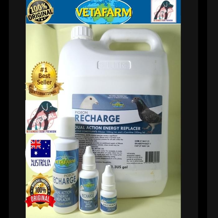 RECHARCE 100ML VETAFARM VITAMIN BURUNG DOPING MERPATI KOLONG BALAP