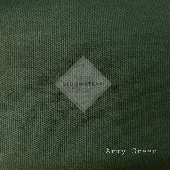 NEW PRODUK BAHAN KANVAS POLOS HIJAU ARMY GREEN CANVAS FABRIC KAIN KANVAS METERAN MAWAR-89