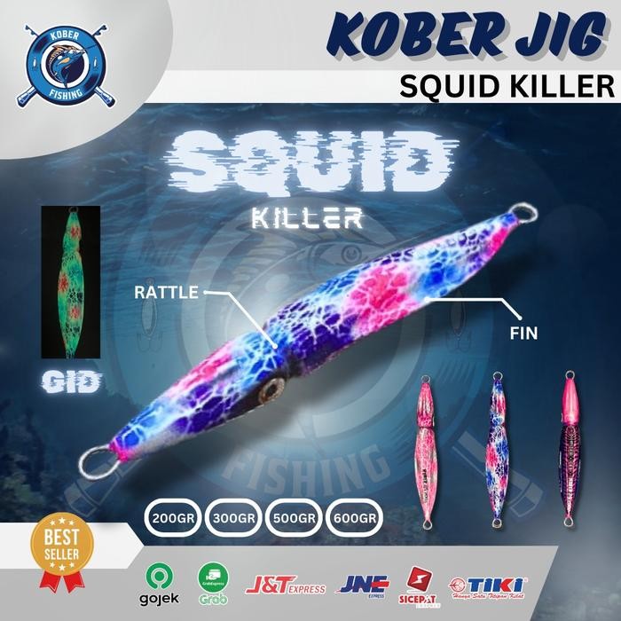Terbaik Metal Jig Kober Jig Squid Killer 600 Gram 100% Ori