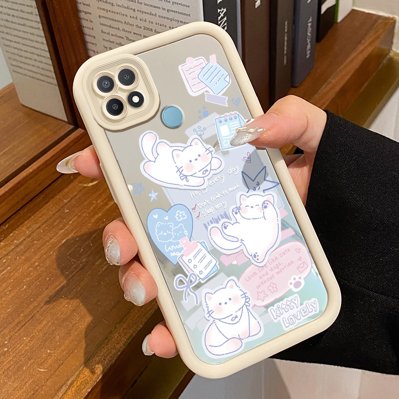 Casing Hp OPPO A15 A15s A35 Case Softcase Casing HP Love Love Kucing Silikon Mirror Kesing Ponsel Ca