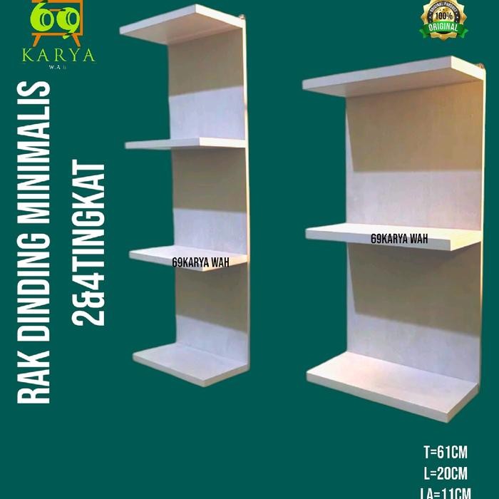 

New Rak Dinding Minimalis 4 Tingkat Motif Putih - Ambalan Plastik Portable Serbaguna Modern