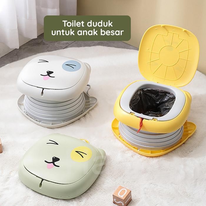 Halu Baby Potty Toilet Training Pispot Anak Pispot kursi Closet Duduk Anak Pispot Karakter Lucu