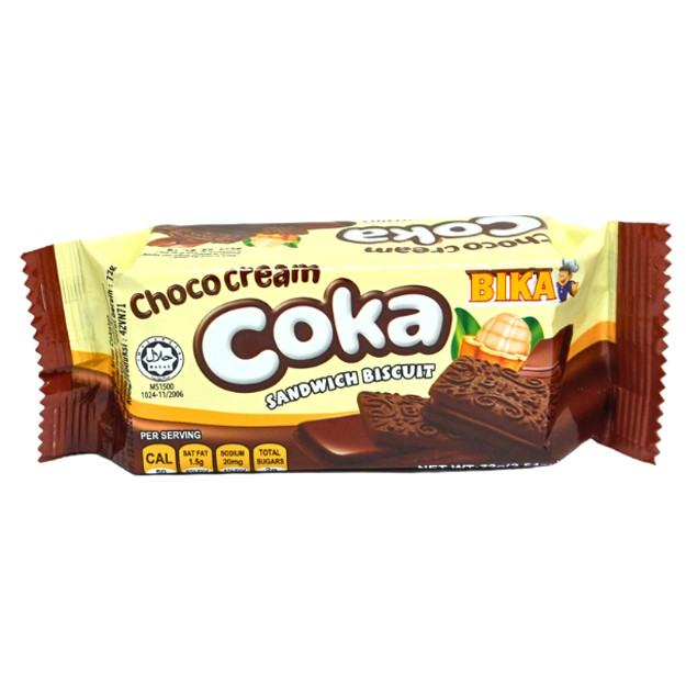 

S27946 BIKA COKA CHOCO CREAM SANDWICH 72GR MAJU BERSAMA (20250921)
