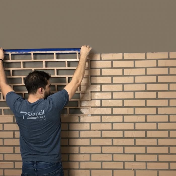 

Stencil Dinding, Wall Stencil, Brick stencil, Motif Batu Bata