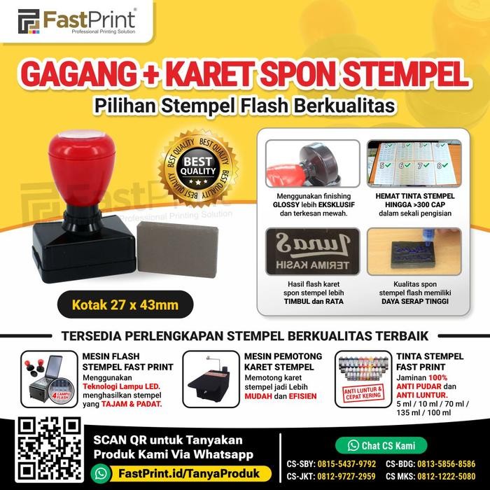 

Bisa E-Katalog! Gagang Stempel Flash & Karet Spon Stempel Potongan Model Kotak 27X43Mm