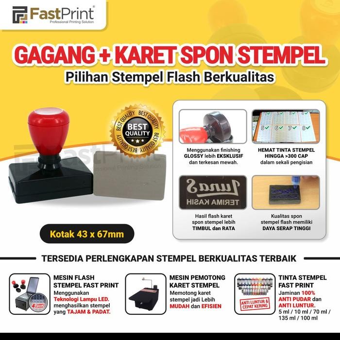 

Melayani Faktur Pajak! Gagang Stempel Flash & Karet Spon Stempel Potongan Model Kotak 43X67Mm