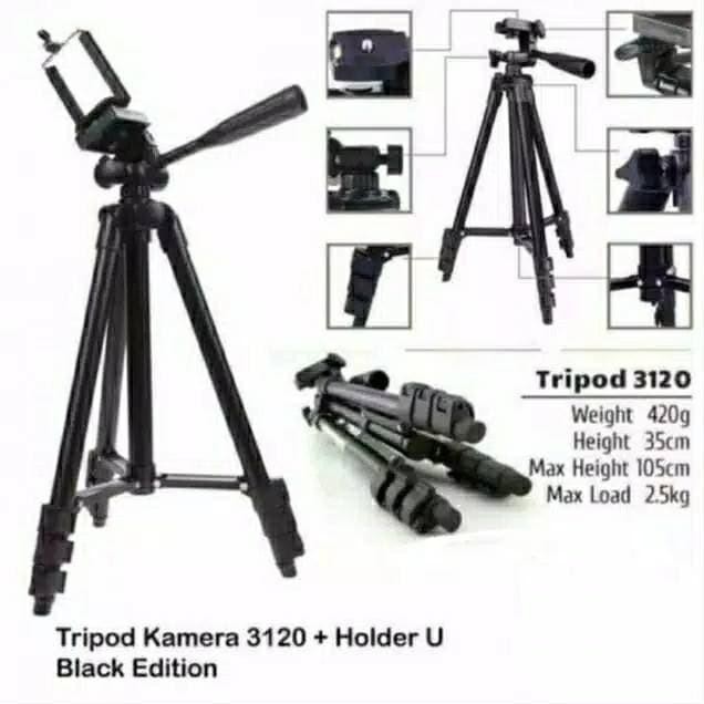 tripod kamera hp + tas dan holder u tripod murah smartphone gopro 1m [kualitas terbaik]