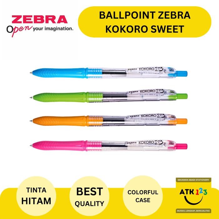 

New Ballpoint / Bolpen / Pulpen Gel Kokoro Sweet Zebra 0.5 Hitam