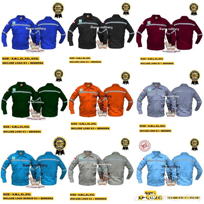 Pilihan- Wearpack Atasan Proyek Safety / Baju Kerja / Baju Las Bengkel Pabrik