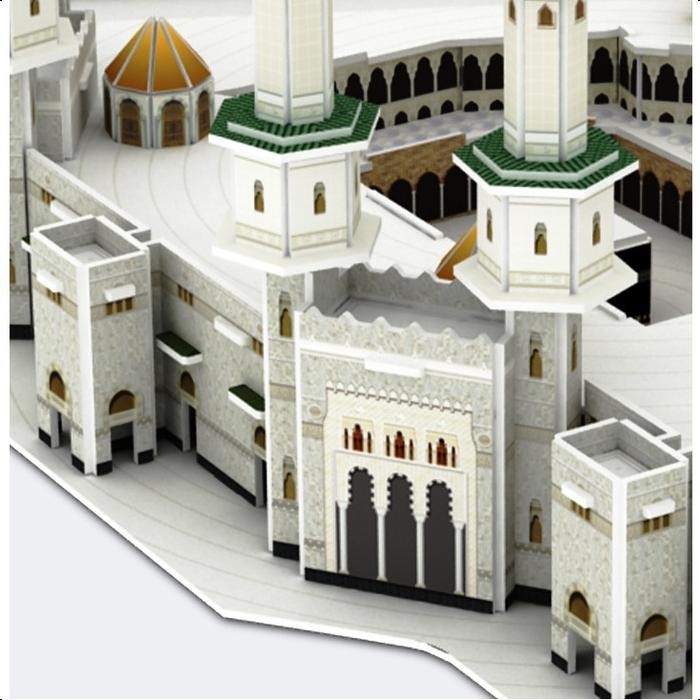 Model Arsitektur Masjidil Haram Mekah Set Hadiah Pengurangan Tinggi Set Puzzle Jigsaw 3D/Masjidil