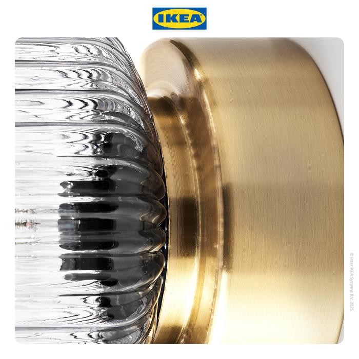 IKEA SOLKLINT Lampu Dinding Bening Bahan Kaca Dekorasi Plastik Akrilik