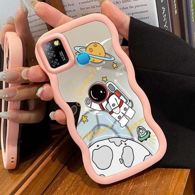 Casing HP Untuk Infinix Smart 5 Smart 6 Ram 3 Case Astronot NASA Macaron Softcase Silikon Kasing Cre
